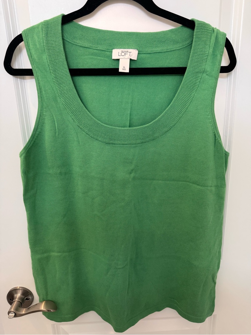 LOFT Bright Green Scoop Neck Knit Tank